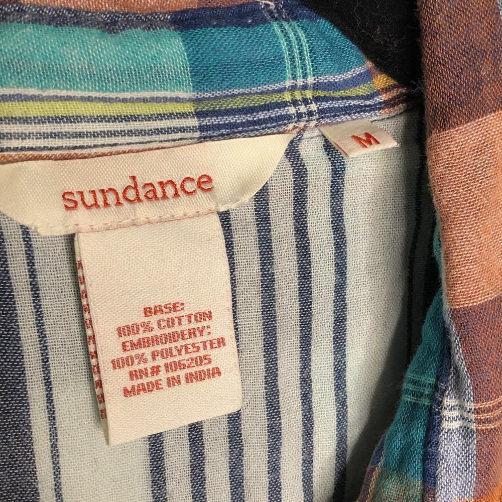 Sundance Quiet Canyon Plaid Embroidered Top - Picture 3 of 6